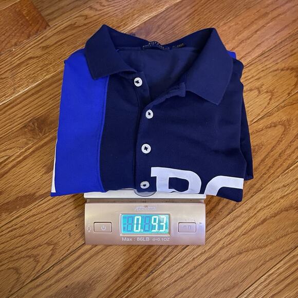 Polo Ralph Lauren Mesh Mini Shirt Dress Womens M Navy Blue Preppy Sporty Classic - Picture 9 of 9